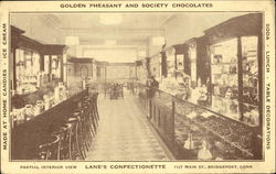Partial Interior View Lane's Confectionette, 1127 Main St. Postcard
