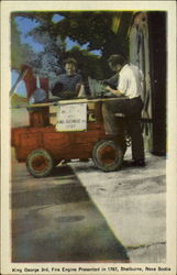 King George 3Rd, Fire Engine Presented In 1787 Postcard