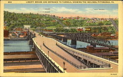 Liberty Bridge And Entrance To Tunnels Postcard