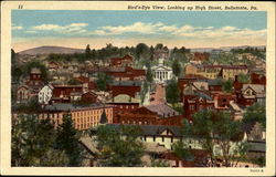 Bird's-Eye View Looking Up High Street Bellefonte, PA Postcard Postcard