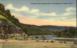 Tionesta Dam Looking East From Spillway Pennsylvania Postcard Postcard