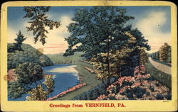 Greetings From Vernfield Pennsylvania Postcard Postcard