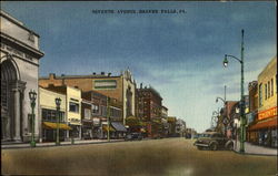 Seventh Avenue Beaver Falls, PA Postcard Postcard