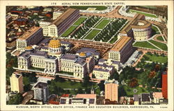 Aerial View Pennsylvania's State Capitol Postcard