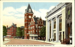 M. And M. Ban And City Hall With Durfee Memorial Clock Postcard