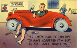 We Employ Only Lady Mechanics Postcard