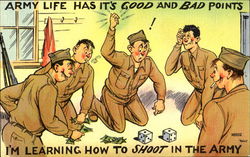 Army Life Has It's Good And Bad Points Comic Postcard Postcard
