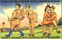 I'D Rather Be A Private With A Chicken On My Knee Postcard