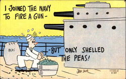 I Joined The Navy To Fire A Gun Postcard