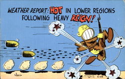 Weather Report Hot In Lower Regions Following Heavy Reign! Comic Postcard Postcard