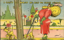 I Can't See What He Has To Sniff About Comic Postcard Postcard