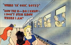 Where Ya Going Boys? Postcard