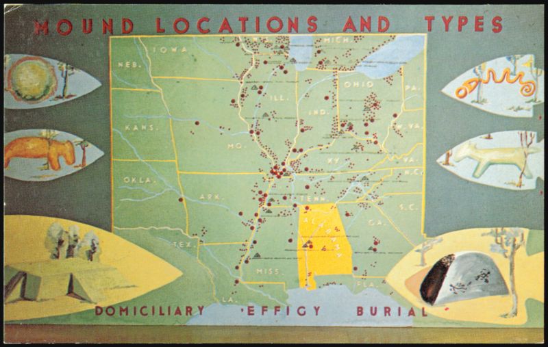 Mound Park Mound Map, Mound Locations and Types, Moundville Alabama