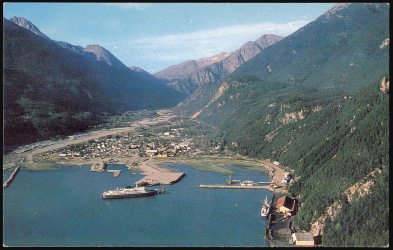 Air View of Skagway with Alaska State Ferry Ship Dedman's Photo Shop
