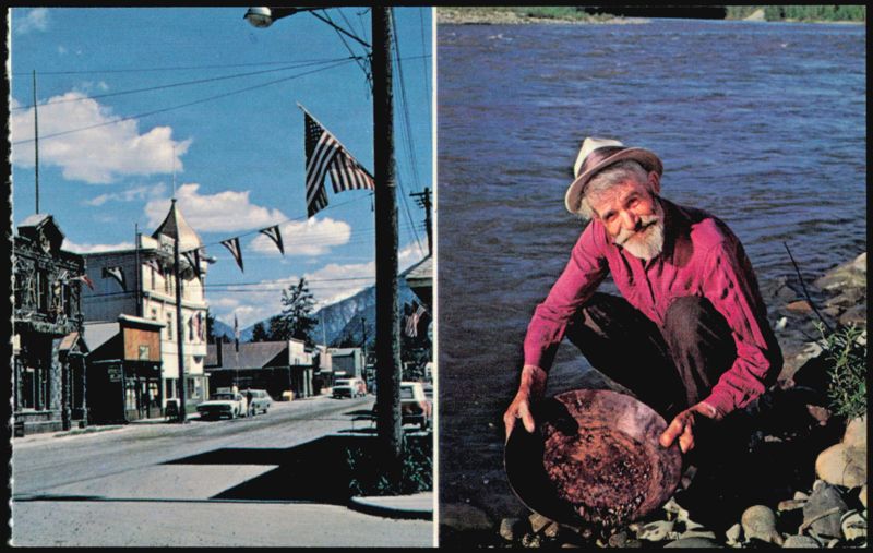 Historic Gold Rush Town Street Scene and Prospector Skagway Alaska