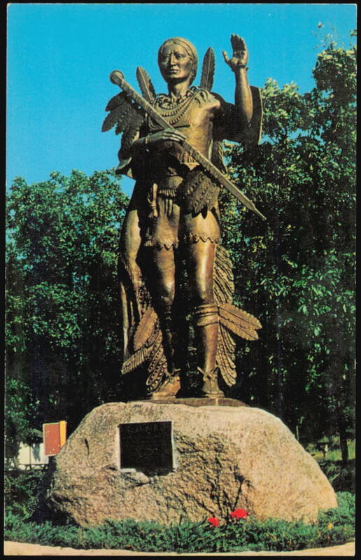 Statue of Red Bird, Winnebago Indian Chief High Cliff State Forest Park Wisconsin