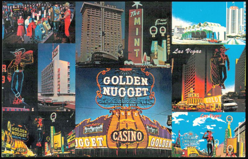 Glittering Fremont Street Downtown Casinos Las Vegas Nevada