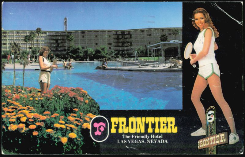 Frontier Hotel Poolside and Tennis Woman, Las Vegas, Nevada