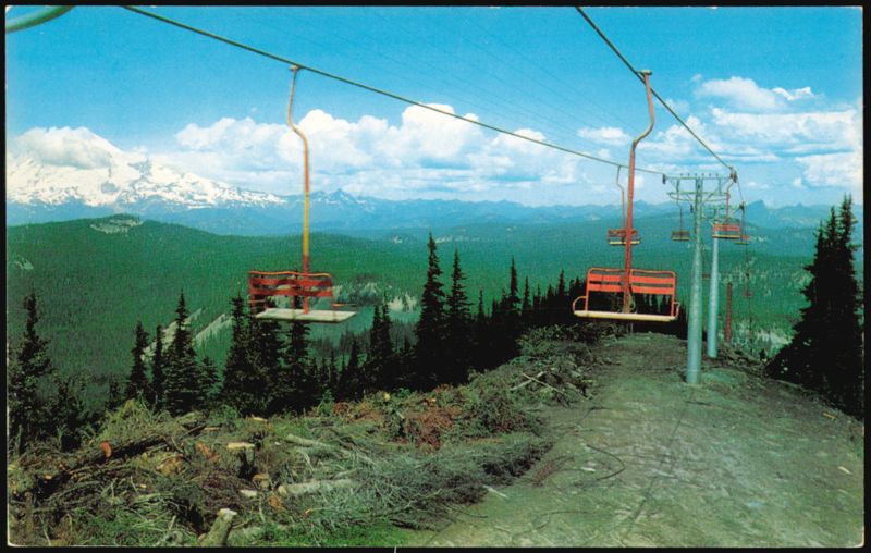 White Pass Chair Lift and Mount Rainier Washington