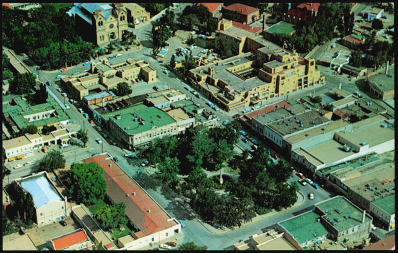 Aerial View of The Plaza in Santa Fe, New Mexico Dick Kent