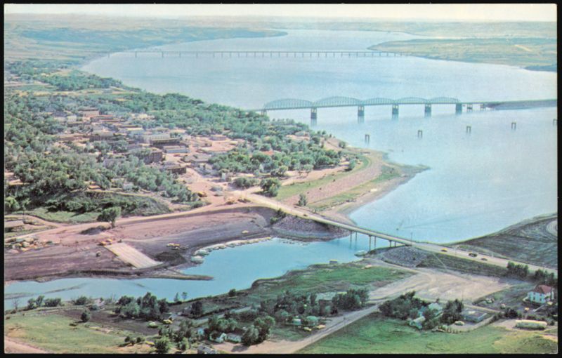 Aerial View of Chamberlain, Missouri River and Fort Randall Reservoir South Dakota