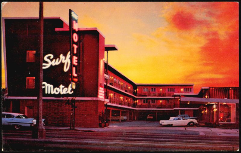 Surf Motel at Sunset on Lombard Street San Francisco California