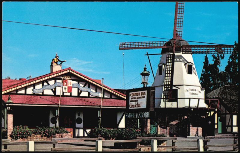 Danish Inn, Windmill, and Hans Christian Andersen Replica Solvang California