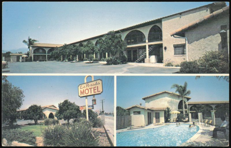 La Posada Motel with Pool and Sign Fillmore California