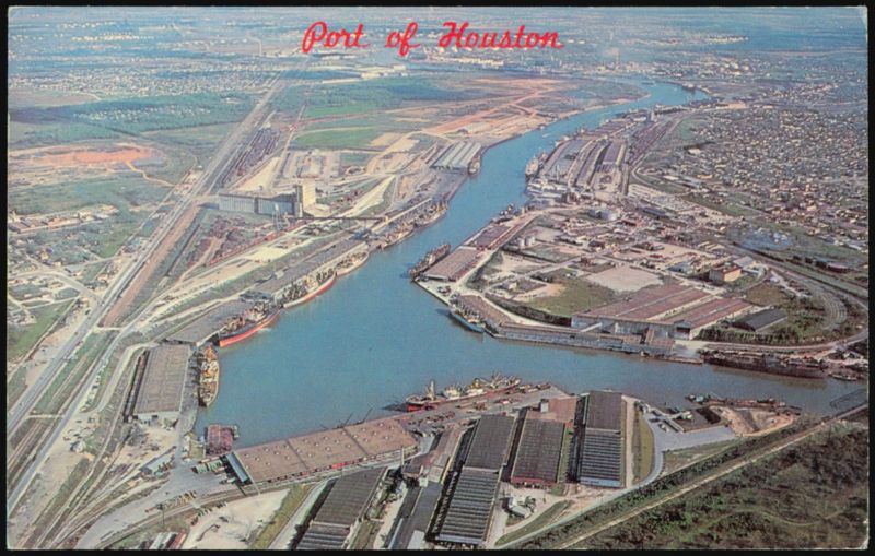 Port of Houston Ship Channel Aerial View Texas