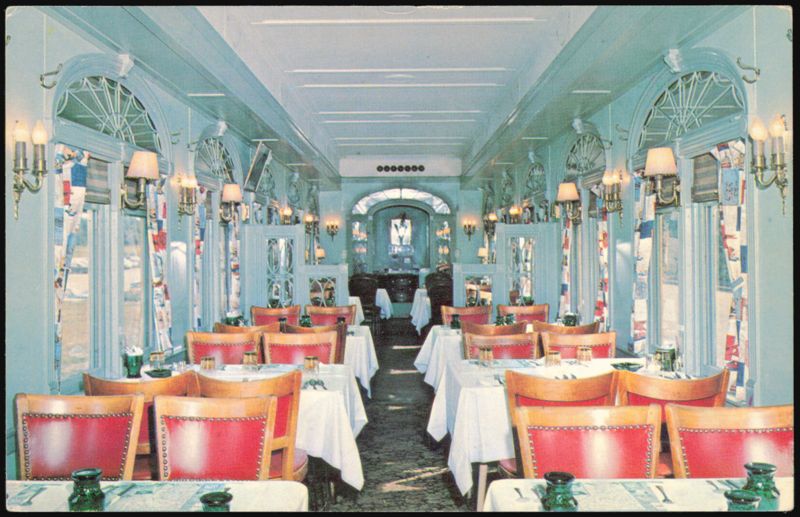 Boston & Maine Diner-Lounge Mountaineer Interior View Bellows Falls Vermont