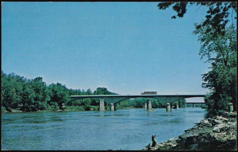 Paul Dresser Memorial Bridge and Wabash River Attica Indiana