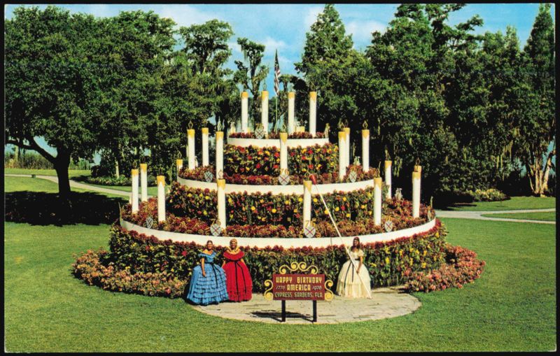 30-Foot Living Floral Cake for America's Bicentennial Cypress Gardens Florida
