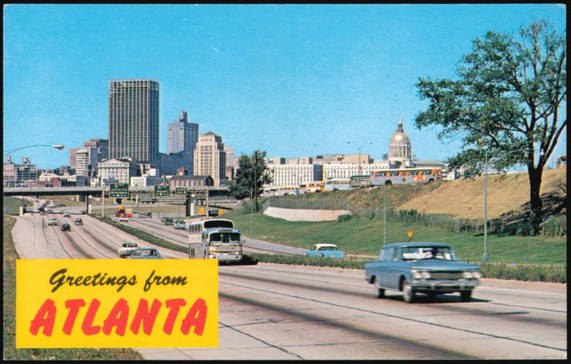 Expressway South and Atlanta City Skyline Georgia C.H. Ruth