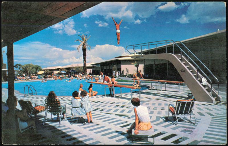 The Sands Hotel Paradise Pool and Diving Board Las Vegas NV Nevada