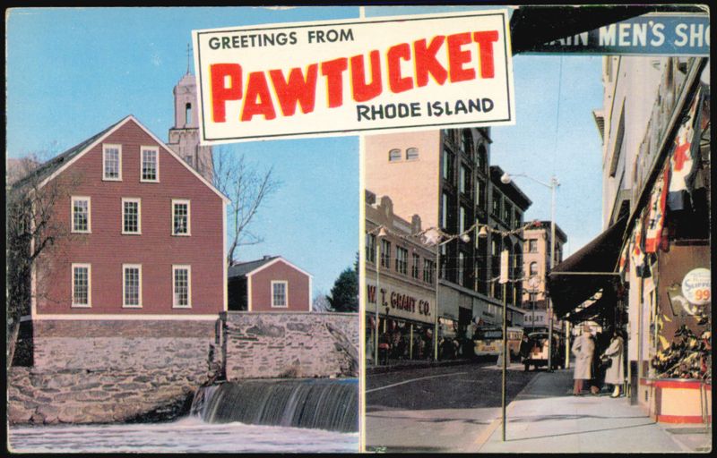 Main Street & Old Slater Mill Pawtucket Rhode Island