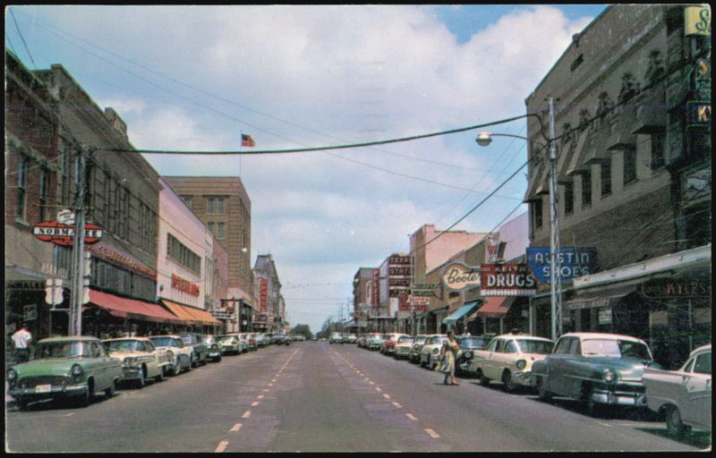 Travis Street Looking North Sherman Texas Mildred Murphee