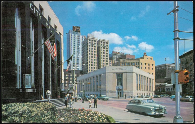 Scenic Skyscraper Backdrop Public Library Building Fort Worth Texas