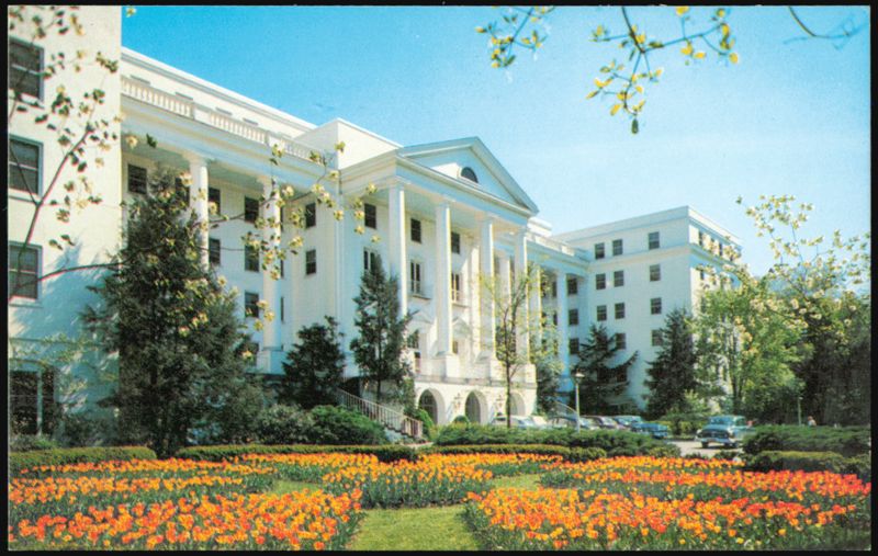 North Entrance and Formal Tulip Beds White Sulphur Springs West Virginia