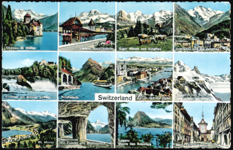 Switzerland Multi-View Collage of Landmarks and Scenic Views