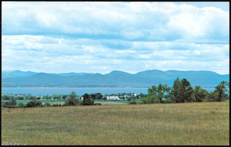 Lake Champlain and Adirondack Mountains, Route 7 View Charlotte Vermont