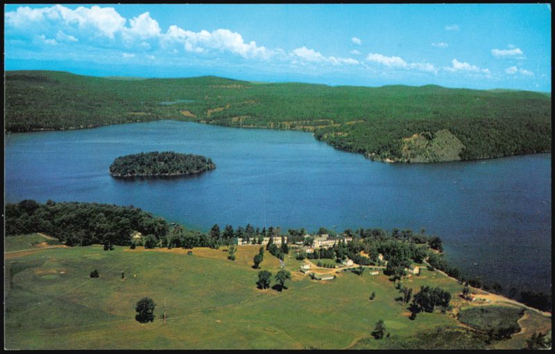 Aerial View of Lake Bomoseen Resort Area Rutland Vermont