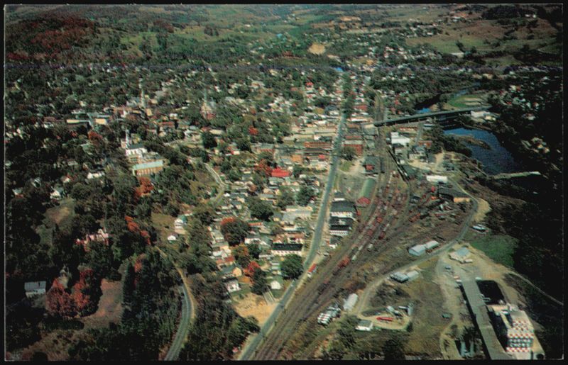 Aerial View of St. Johnsbury, Vermont, Maple Center
