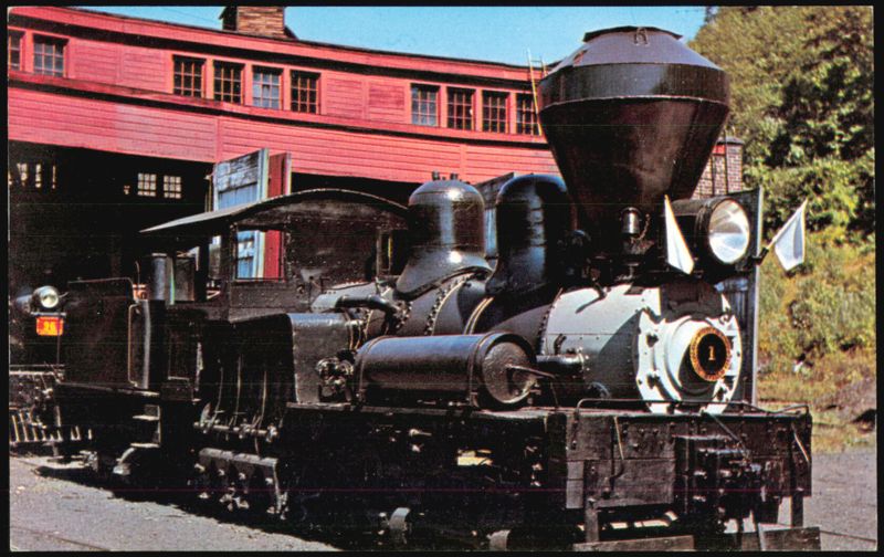 Steamtown U.S.A. Shay Type Logging Engine Locomotive #1 Bellows Falls Vermont