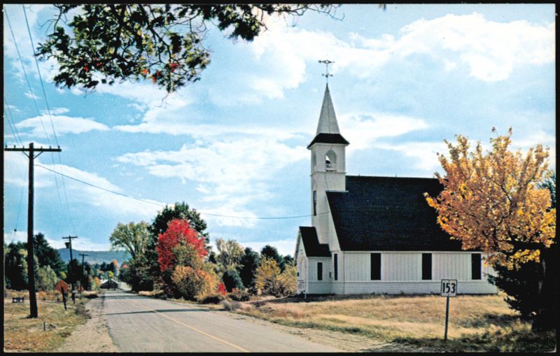Taylor City Church and Country Road in South Effingham New Hampshire
