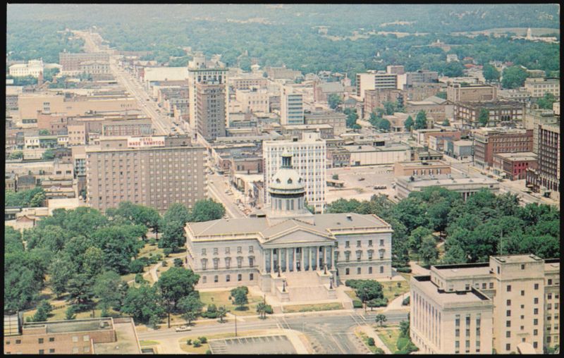 Aerial View of Downtown Columbia and South Carolina State House