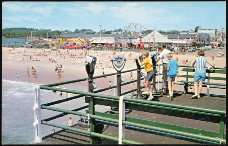 Ocean Pier, People and Telescopes Old Orchard Beach Maine