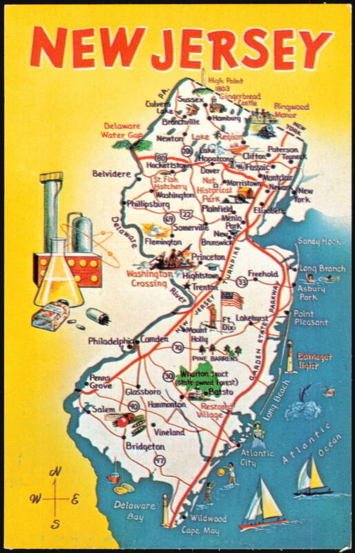 New Jersey The Garden State Illustrated Map Christie McFall