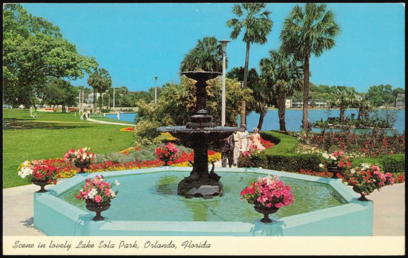 Lake Eola Park Fountain and Gardens Orlando Florida
