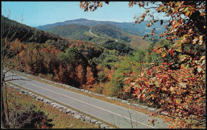 The Blue Ridge Parkway in Doughton Park North Carolina