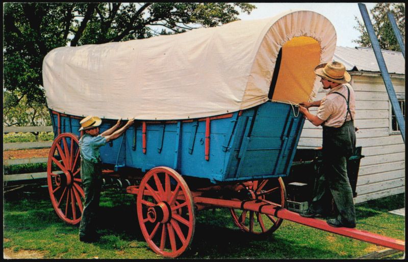 Amish Carriagemakers Restoring an Old Covered Wagon Pennsylvania